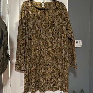 Mustard dress with black spots